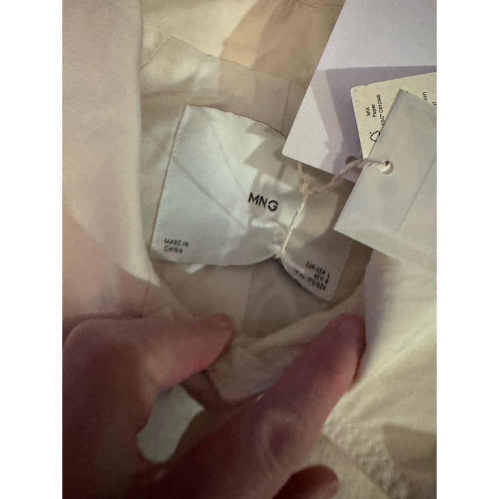 MNG Mango Trench Belted coat Womens Ivory Double Breasted Classic Sz:L - Picture 6 of 9